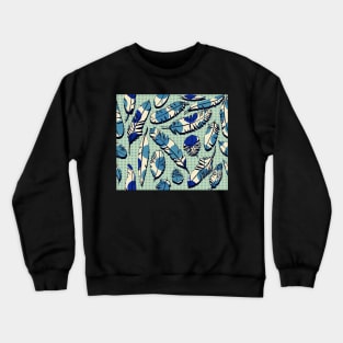 Vintage Feathers (aqua blue) Crewneck Sweatshirt